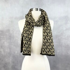 Michael Kors‎ Knit Scarf Preppy Monogram Logo Clean Girl Contemporary Urban Luxe